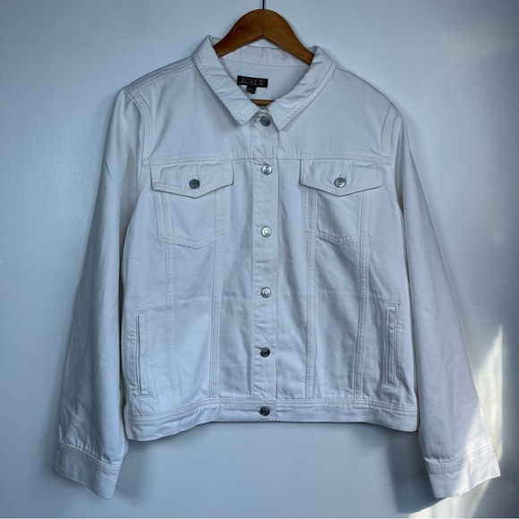 NWT J.Crew Size 2X LDenim blazer-jacket Women’s in white - Picture 4 of 15